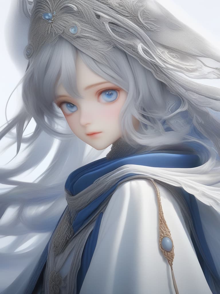  Gray hair, blue eyes, girl, masterpiece, best quality,8k,ultra detailed,high resolution,an extremely delicate and beautiful,hyper detail