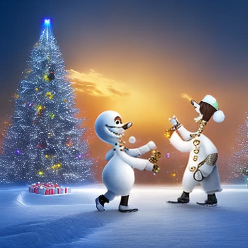 mdjrny-v4 style A heartwarming scene unfolds as Dust Sans, the mischievous skeleton with a radiant smile and a mischievous glint in his eyes, passionately embraces Blue Sans, his soulmate, beneath a radiant sprig of mistletoe. Their soft, glowing skeletons melt into an enchanting, snow-kissed background as the tender snowflakes seem to dance in harmony with their affectionate gesture, creating a mesmerizing display of love and holiday bliss.