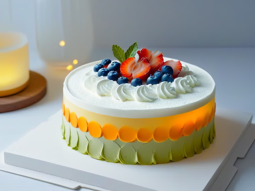  A closeup, ultradetailed shot of a mesmerizing 3D printed dessert masterpiece, showcasing intricate layers and textures in vibrant colors, set against a sleek, modern backdrop to emphasize its minimalist design. hyperrealistic, full body, detailed clothing, highly detailed, cinematic lighting, stunningly beautiful, intricate, sharp focus, f/1. 8, 85mm, (centered image composition), (professionally color graded), ((bright soft diffused light)), volumetric fog, trending on instagram, trending on tumblr, HDR 4K, 8K