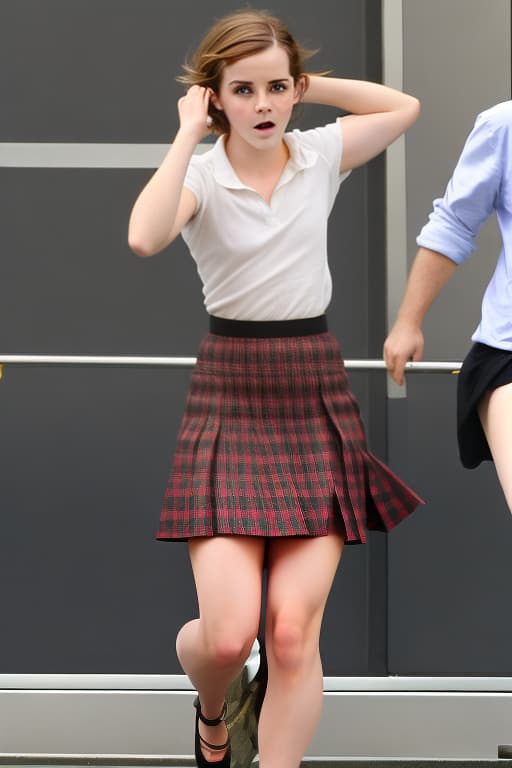  Emma Watson lifting skirt up