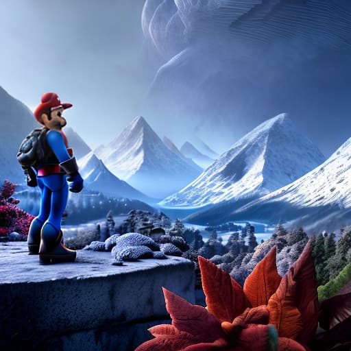 modern disney style Mario bros hyperrealistic, full body, detailed clothing, highly detailed, cinematic lighting, stunningly beautiful, intricate, sharp focus, f/1. 8, 85mm, (centered image composition), (professionally color graded), ((bright soft diffused light)), volumetric fog, trending on instagram, trending on tumblr, HDR 4K, 8K