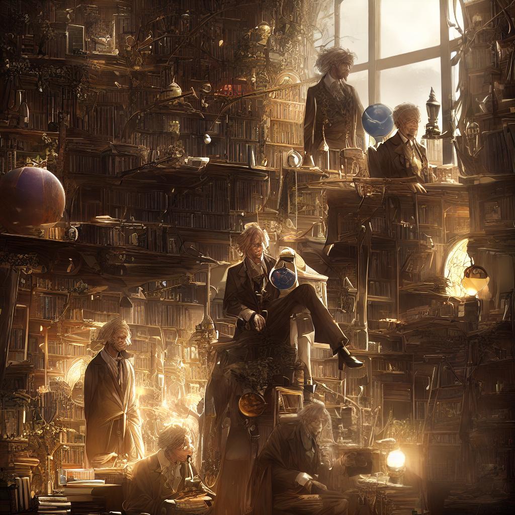  ((masterpiece)), (((best quality))), 8k, high detailed, ultra-detailed. Albert Einstein talking, a man with disheveled gray hair and a thick mustache (standing next to a chalkboard covered in equations), wearing a brown tweed suit and holding a pipe, surrounded by books and scientific instruments (such as a microscope and a globe), in a dimly lit study with rays of sunlight streaming through the window, creating a dramatic contrast of light and shadow. hyperrealistic, full body, detailed clothing, highly detailed, cinematic lighting, stunningly beautiful, intricate, sharp focus, f/1. 8, 85mm, (centered image composition), (professionally color graded), ((bright soft diffused light)), volumetric fog, trending on instagram, trending on tumblr, HDR 4K, 8K