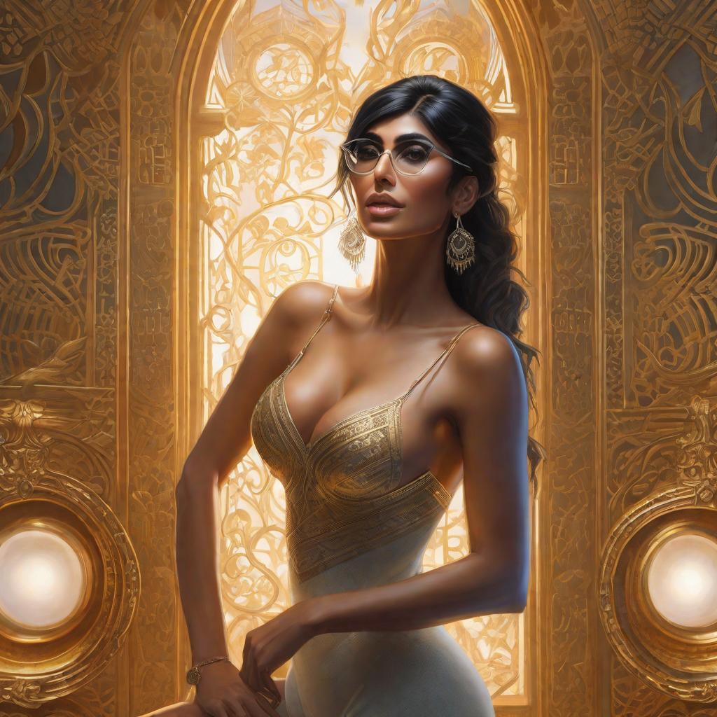  ¿Haz a mia khalifa totalmente desnuda?, realistic, portrait, art by donato giancola and greg rutkowski, realistic face, digital art, trending on artstation hyperrealistic, full body, detailed clothing, highly detailed, cinematic lighting, stunningly beautiful, intricate, sharp focus, f/1. 8, 85mm, (centered image composition), (professionally color graded), ((bright soft diffused light)), volumetric fog, trending on instagram, trending on tumblr, HDR 4K, 8K