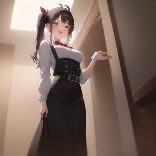  ,(4s with  bags standing in a  hallway:1.3),(Long :1.6),(high detailed Black pinafore Dress,Belt,red bowtie:1.4),( lift,lifted by self:1.5),(l object insertion,high detailed vitor, juice,ahegao,trembling:1.5),(Various color hair),(:D,Smile,long hair with side ponytail,long hair with id,short hair,disheveled hair:1.2),ahoge, (hair ribbon,scrunchie),Tareme,fullbody,,(shiny skin),medium s,beautiful detailed eyes,dot nose, side blunt bangs, hairs between eyes,perfect lighting,daytime,Light leak,morning,dynamic angle,looking at viewer,(from below:1.4),(extremely detailed CG:1.2),(8k wallpaper:1.2),(masterpiece:1.2), hyperrealistic, full body, detailed clothing, highly detailed, cinematic lighting, stunningly beautiful, intricate, sharp focus, f/1. 8, 85mm, (centered image composition), (professionally color graded), ((bright soft diffused light)), volumetric fog, trending on instagram, trending on tumblr, HDR 4K, 8K