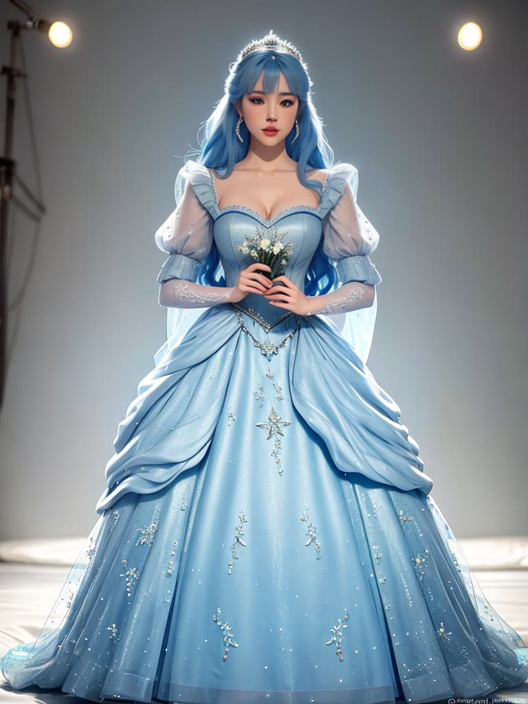  Disney Cinderella hyperrealistic, full body, detailed clothing, highly detailed, cinematic lighting, stunningly beautiful, intricate, sharp focus, f/1. 8, 85mm, (centered image composition), (professionally color graded), ((bright soft diffused light)), volumetric fog, trending on instagram, trending on tumblr, HDR 4K, 8K