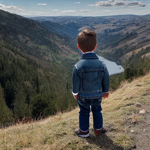  A boy looking at deep valleys, thinking deep and wearing jeans pent and jacket