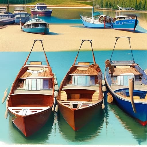  Mountains, lakes, boats, sun