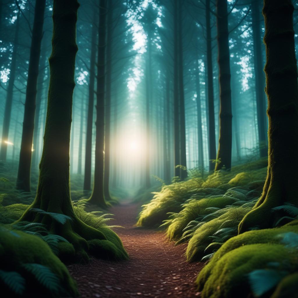  cinematic photo Imagine a picture of a magical forest where glowing entities walk between trees. . 35mm photograph, film, bokeh, professional, 4k, highly detailed