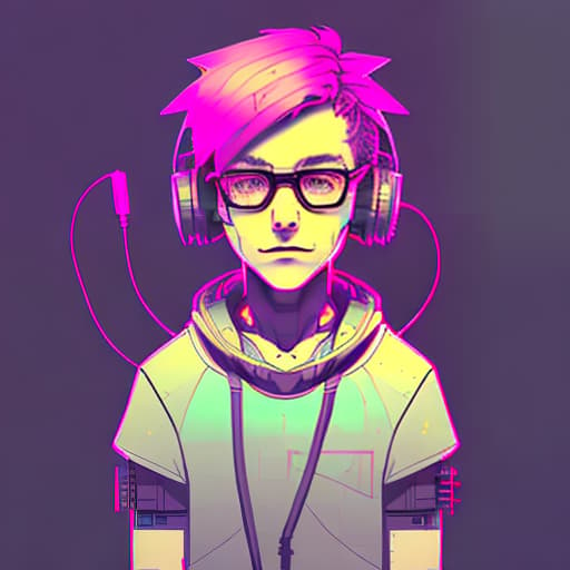 nvinkpunk nerd boy with a headset