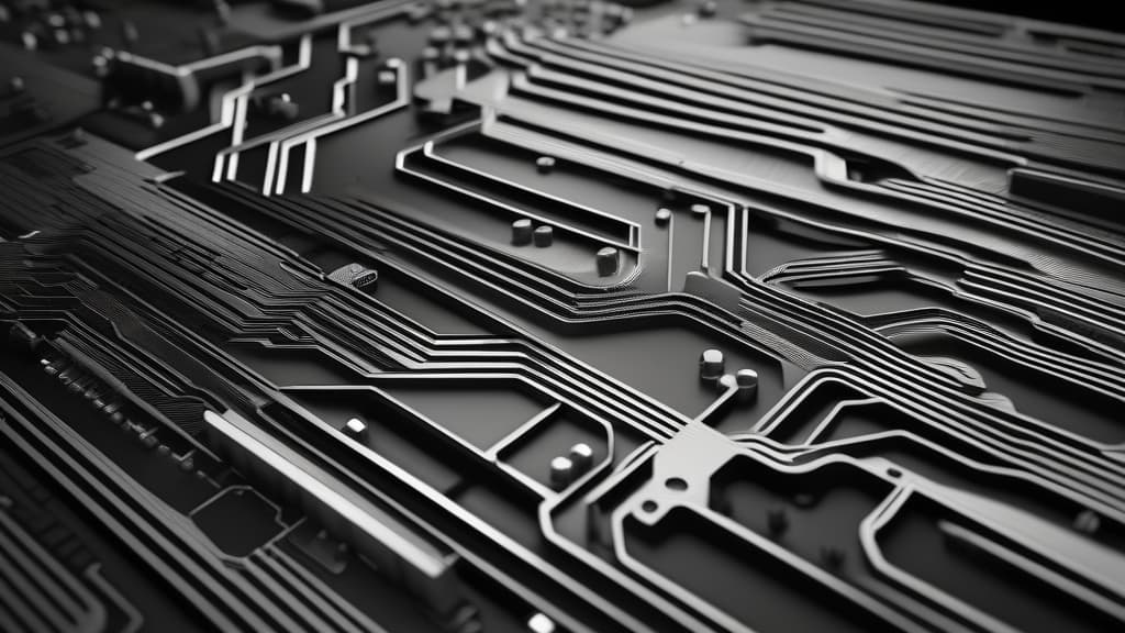  black and white 3D circuit board background for visting card, high resolution,detailed, ((masterpiece)), best quality, very detailed, high resolution, sharp, sharp image, extremely detailed, 4k, 8k