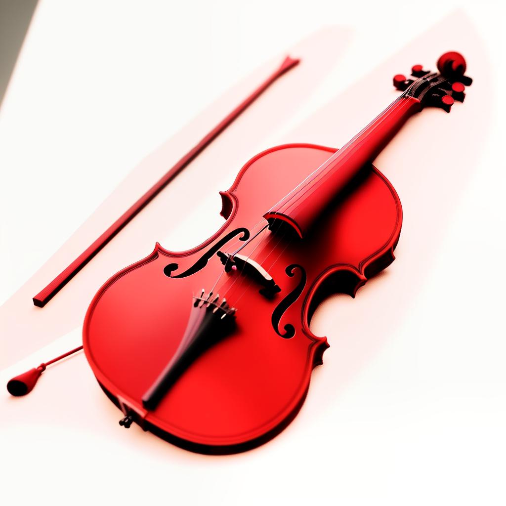  ultra red colour violin , hyperrealistic, high quality, highly detailed, perfect lighting, intricate, sharp focus, f/1. 8, 85mm, (centered image composition), (professionally color graded), ((bright soft diffused light)), trending on instagram, HDR 4K, 8K