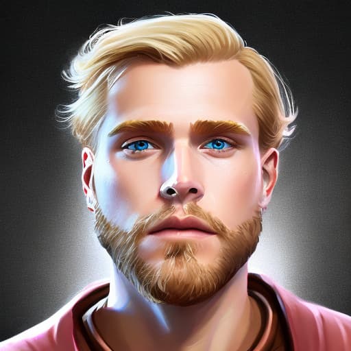 portrait+ style stars wars queer blonde hunk dude face