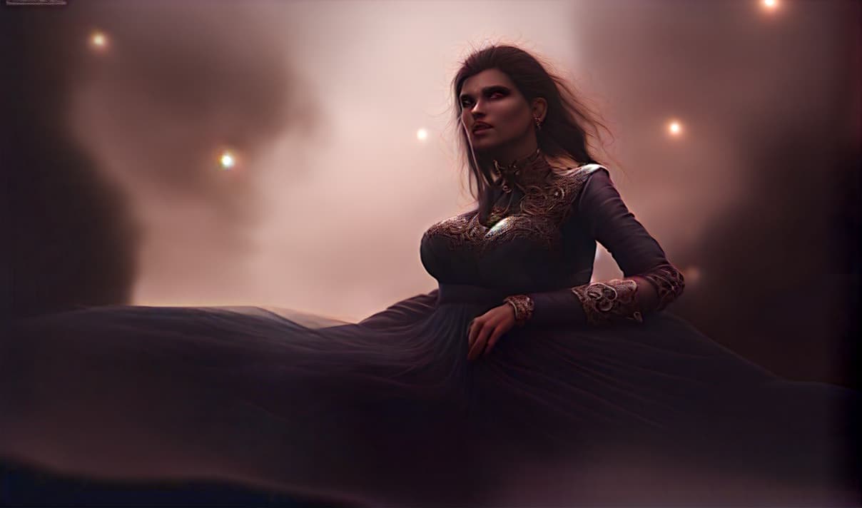  Woman with dress  hyperrealistic, full body, detailed clothing, highly detailed, cinematic lighting, stunningly beautiful, intricate, sharp focus, f/1. 8, 85mm, (centered image composition), (professionally color graded), ((bright soft diffused light)), volumetric fog, trending on instagram, trending on tumblr, HDR 4K, 8K