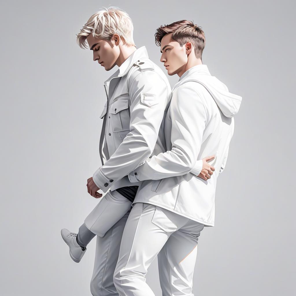  Side view, Man carries another person, pure white background, modern, minimalist, graphic, line art, vector graphics. hyperrealistic, full body, detailed clothing, highly detailed, cinematic lighting, stunningly beautiful, intricate, sharp focus, f/1. 8, 85mm, (centered image composition), (professionally color graded), ((bright soft diffused light)), volumetric fog, trending on instagram, trending on tumblr, HDR 4K, 8K