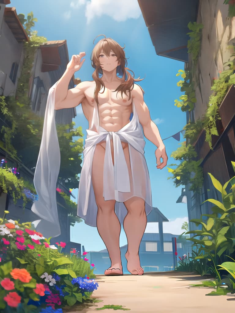  A giant, naked, man outdoor medium hair