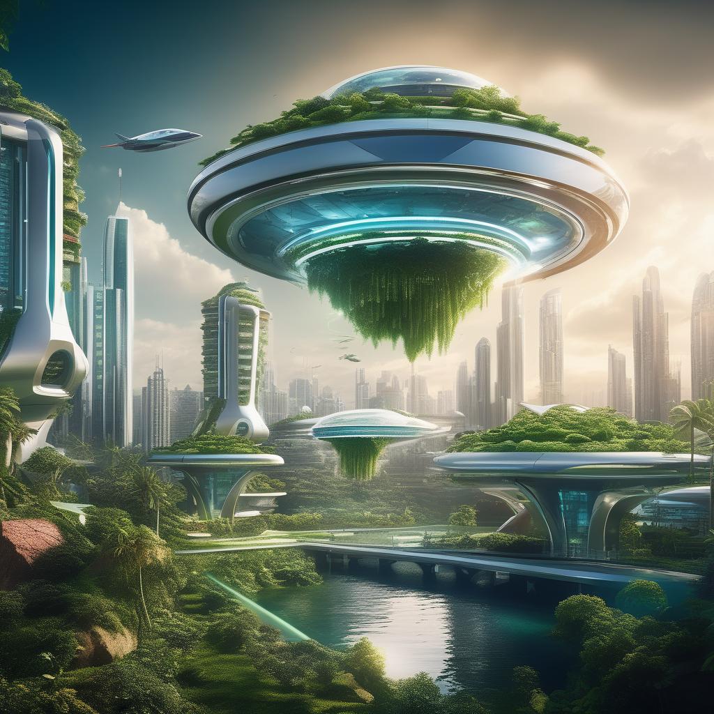  "Futuristic flying island 'city of the future' with an abundance of greenery and the latest buildings of the future" hyperrealistic, full body, detailed clothing, highly detailed, cinematic lighting, stunningly beautiful, intricate, sharp focus, f/1. 8, 85mm, (centered image composition), (professionally color graded), ((bright soft diffused light)), volumetric fog, trending on instagram, trending on tumblr, HDR 4K, 8K