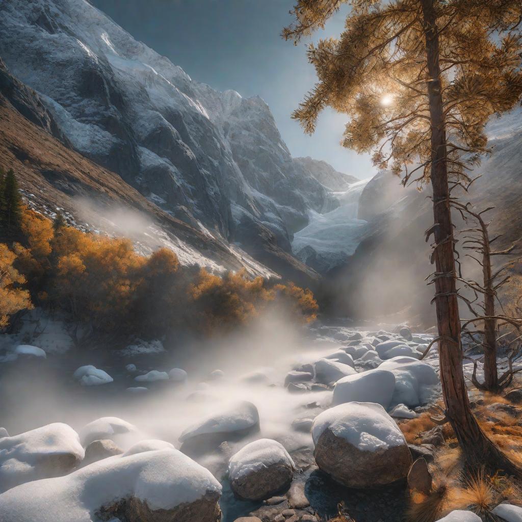  Hielo de sierra nevada hyperrealistic, full body, detailed clothing, highly detailed, cinematic lighting, stunningly beautiful, intricate, sharp focus, f/1. 8, 85mm, (centered image composition), (professionally color graded), ((bright soft diffused light)), volumetric fog, trending on instagram, trending on tumblr, HDR 4K, 8K