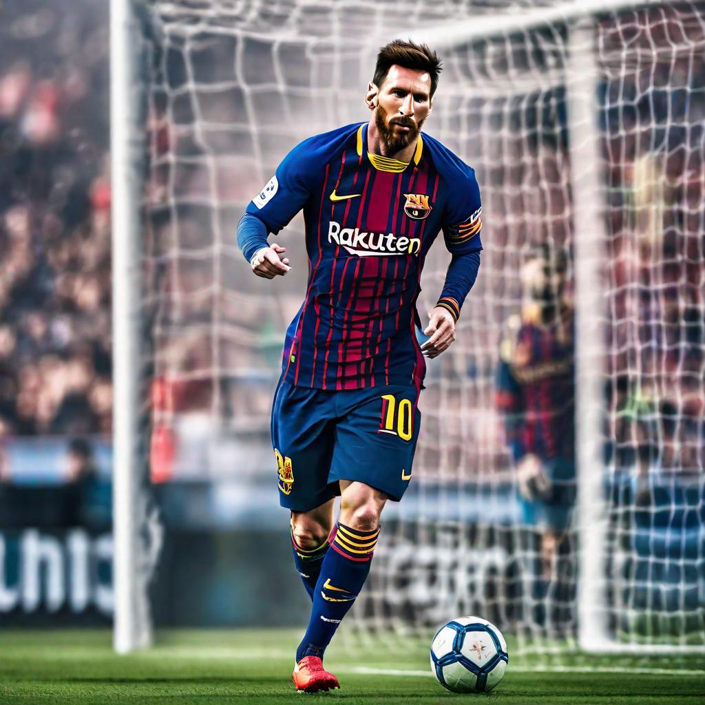  Lionel Messi hyperrealistic, full body, detailed clothing, highly detailed, cinematic lighting, stunningly beautiful, intricate, sharp focus, f/1. 8, 85mm, (centered image composition), (professionally color graded), ((bright soft diffused light)), volumetric fog, trending on instagram, trending on tumblr, HDR 4K, 8K