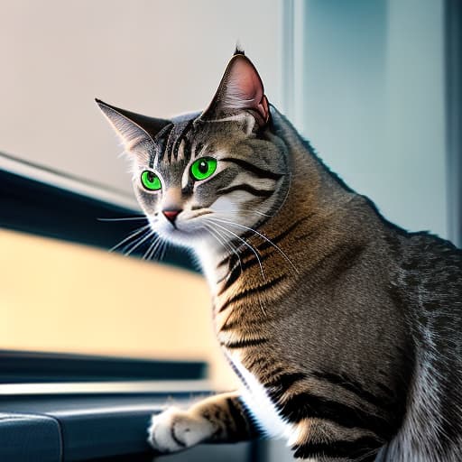 nvinkpunk Realistic image of a cat wearing headphones and reading glasses while riding a bus. hyperrealistic, full body, detailed clothing, highly detailed, cinematic lighting, stunningly beautiful, intricate, sharp focus, f/1. 8, 85mm, (centered image composition), (professionally color graded), ((bright soft diffused light)), volumetric fog, trending on instagram, trending on tumblr, HDR 4K, 8K