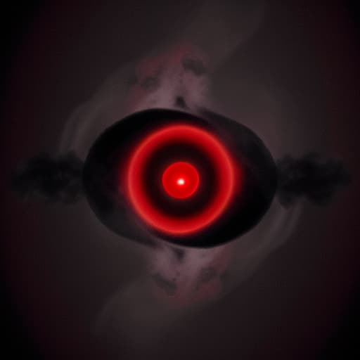  Evil Red apparition with black hole face covered in black smoke