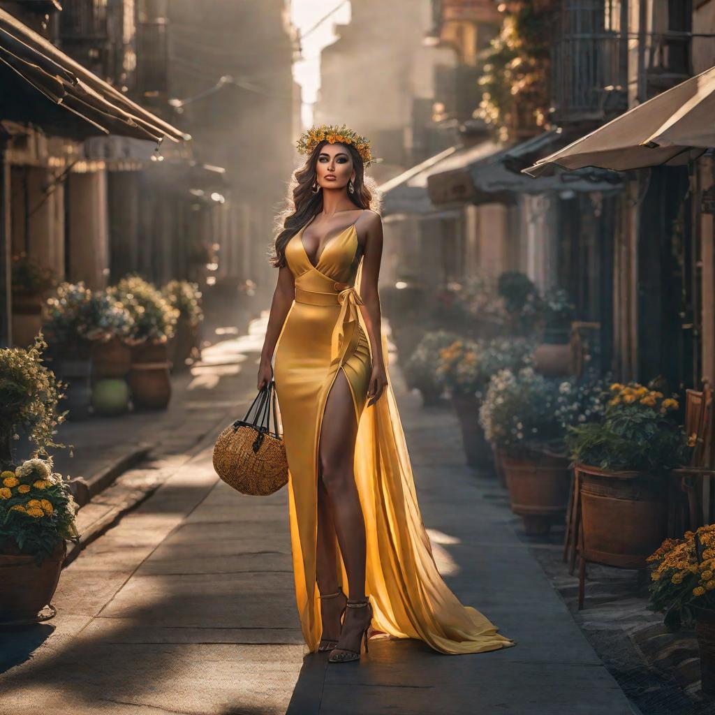  El sol hyperrealistic, full body, detailed clothing, highly detailed, cinematic lighting, stunningly beautiful, intricate, sharp focus, f/1. 8, 85mm, (centered image composition), (professionally color graded), ((bright soft diffused light)), volumetric fog, trending on instagram, trending on tumblr, HDR 4K, 8K