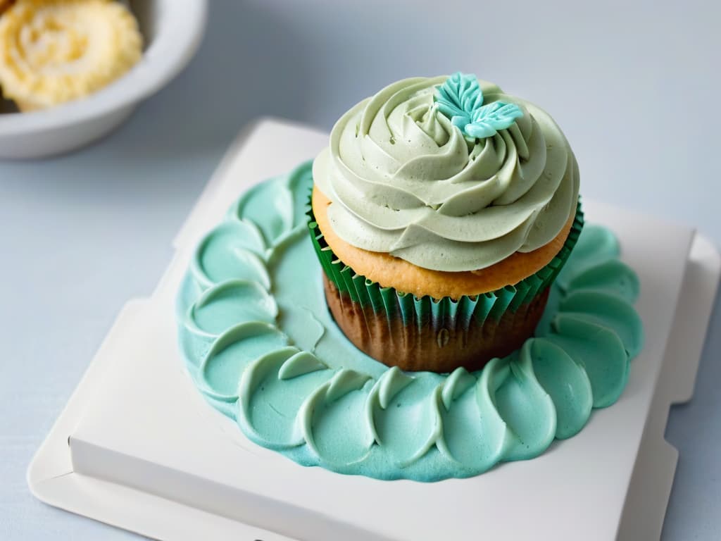  An ultradetailed, minimalist image of a beautifully decorated sugarfree cupcake, topped with delicate swirls of diabeticfriendly frosting made with natural sweeteners. The cupcake sits on a pristine white plate, with a soft, natural light casting gentle shadows, emphasizing the intricate details of the frosting design and the moist texture of the cupcake. The image captures the essence of indulgent yet healthy diabeticfriendly baking, inviting viewers to explore the world of expert pastry tips for those with dietary restrictions. hyperrealistic, full body, detailed clothing, highly detailed, cinematic lighting, stunningly beautiful, intricate, sharp focus, f/1. 8, 85mm, (centered image composition), (professionally color graded), ((bright soft diffused light)), volumetric fog, trending on instagram, trending on tumblr, HDR 4K, 8K