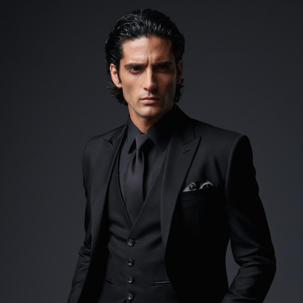 gentleman in black suit, high quality, 4k