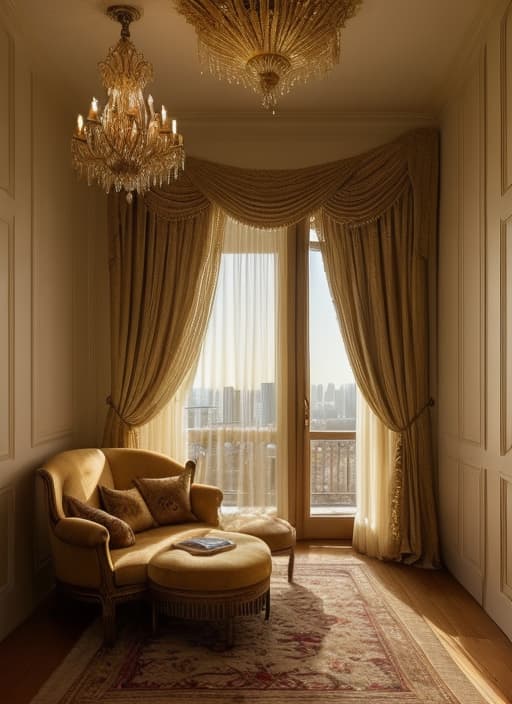  A sumptuous room bathed in soft golden light beckons, with an inviting open window inviting the gentle breeze to dance through the air. The sheer curtains flutter in the wind, revealing a picturesque view of the city skyline. In the center of the room, a woman lounges on a plush velvet couch, her unshaved armpits a testament to her carefree and unapologetic nature. The crackling fireplace adds a cozy ambiance to the space, as she curls up with a good book, lost in the pages of a captivating story. The luxurious decor, from the plush carpets to the intricate chandeliers, exudes a sense of opulence and