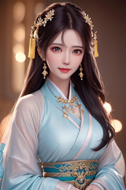  best quality, masterpiece, highres, 1girl,blush,(seductive smile:0.8),star shaped pupils,china hanfu,hair ornament,necklace, jewelry,Beautiful face,upon body, tyndall effect,photorealistic, dark studio, rim lighting, two tone lighting,(high detailed skin:1.2), 8k uhd, dslr, soft lighting, high quality, volumetric lighting, candid, Photograph, high resolution, 4k, 8k, Bokeh hyperrealistic, full body, detailed clothing, highly detailed, cinematic lighting, stunningly beautiful, intricate, sharp focus, f/1. 8, 85mm, (centered image composition), (professionally color graded), ((bright soft diffused light)), volumetric fog, trending on instagram, trending on tumblr, HDR 4K, 8K