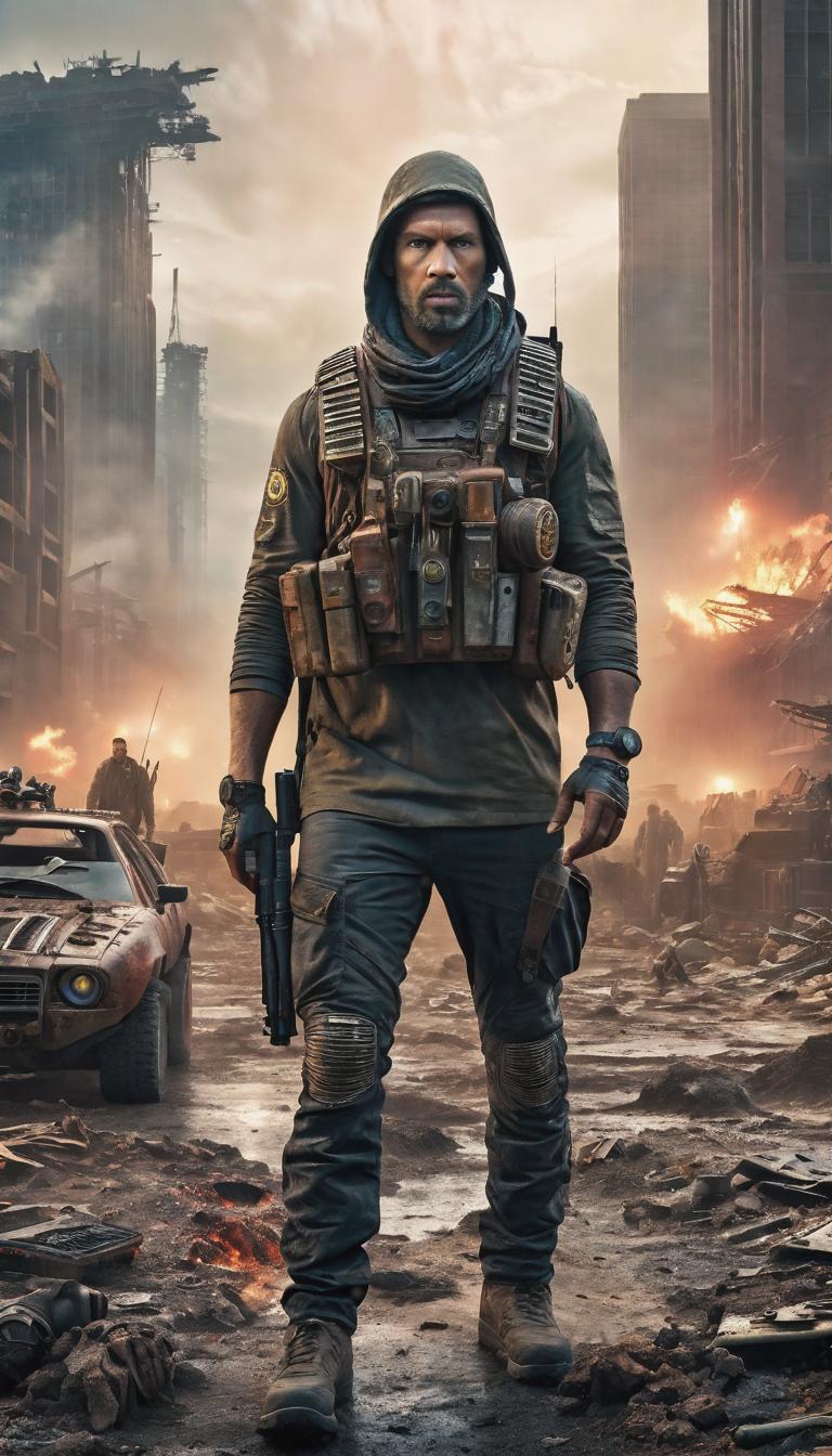  Post apocalyptic style depiction of Man united . Futuristic, technological, survival in the wasteland, desolate cities, and the resilience and survival instincts of humanity theme. hyperrealistic, full body, detailed clothing, highly detailed, cinematic lighting, stunningly beautiful, intricate, sharp focus, f/1. 8, 85mm, (centered image composition), (professionally color graded), ((bright soft diffused light)), volumetric fog, trending on instagram, trending on tumblr, HDR 4K, 8K