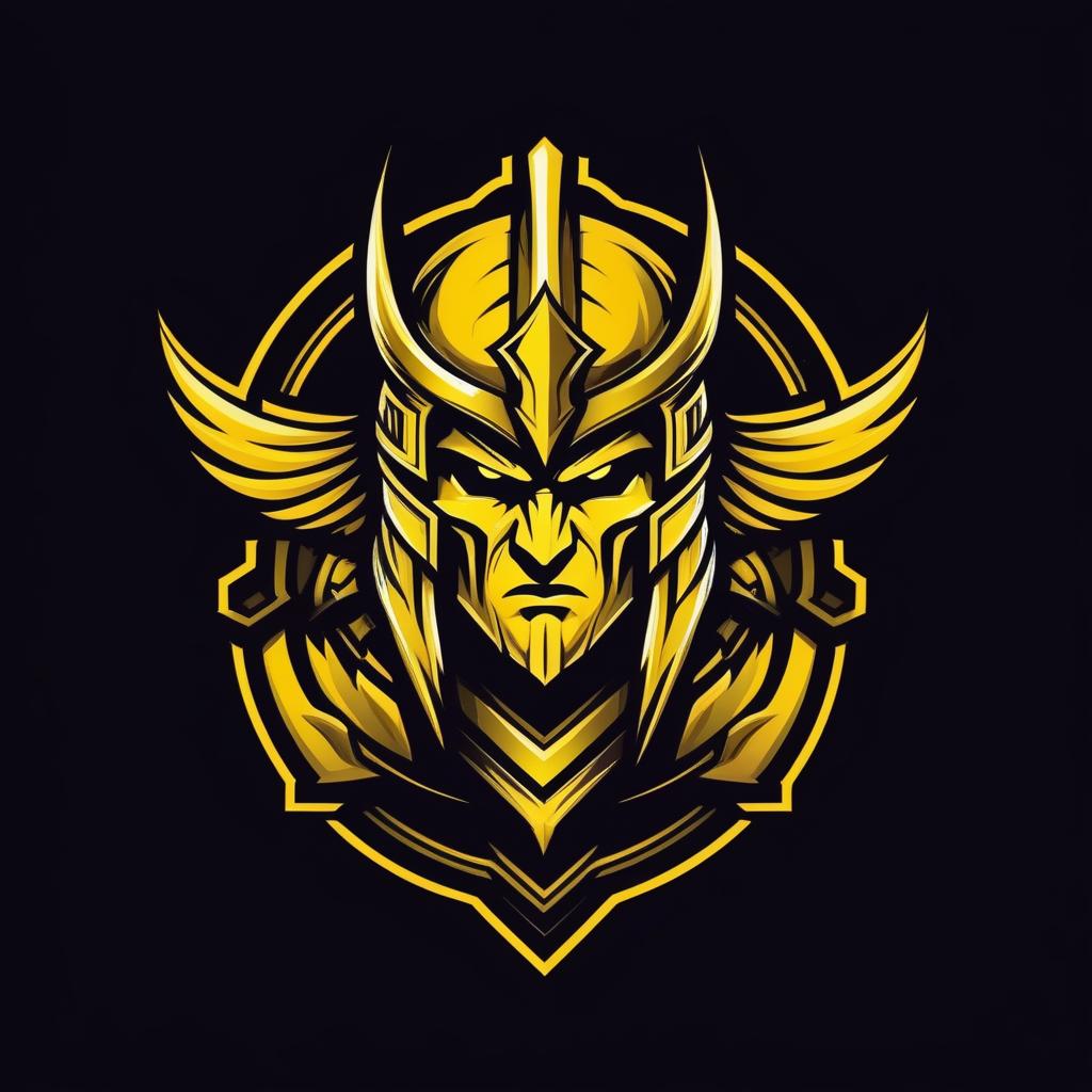  Esports logo, warrior theme, black and yellow color