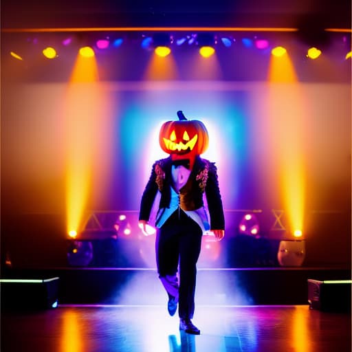  Halloween,a school boy dancing on stage hyperrealistic, full body, detailed clothing, highly detailed, cinematic lighting, stunningly beautiful, intricate, sharp focus, f/1. 8, 85mm, (centered image composition), (professionally color graded), ((bright soft diffused light)), volumetric fog, trending on instagram, trending on tumblr, HDR 4K, 8K