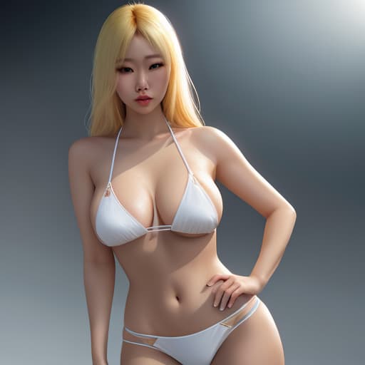  Transparent Bikini Blonde Asian girl hyperrealistic, full body, detailed clothing, highly detailed, cinematic lighting, stunningly beautiful, intricate, sharp focus, f/1. 8, 85mm, (centered image composition), (professionally color graded), ((bright soft diffused light)), volumetric fog, trending on instagram, trending on tumblr, HDR 4K, 8K