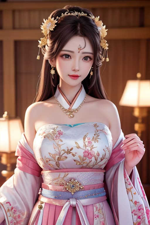  best quality, masterpiece, highres, 1girl,blush,(seductive smile:0.8),star shaped pupils,china hanfu,hair ornament,necklace, jewelry,Beautiful face,upon body, tyndall effect,photorealistic, dark studio, rim lighting, two tone lighting,(high detailed skin:1.2), 8k uhd, dslr, soft lighting, high quality, volumetric lighting, candid, Photograph, high resolution, 4k, 8k, Bokeh hyperrealistic, full body, detailed clothing, highly detailed, cinematic lighting, stunningly beautiful, intricate, sharp focus, f/1. 8, 85mm, (centered image composition), (professionally color graded), ((bright soft diffused light)), volumetric fog, trending on instagram, trending on tumblr, HDR 4K, 8K