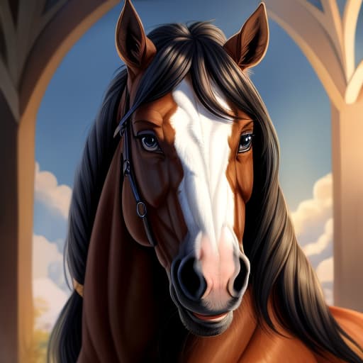  Horse, open eyes, digital art, masterpiece, 4k, fine details,