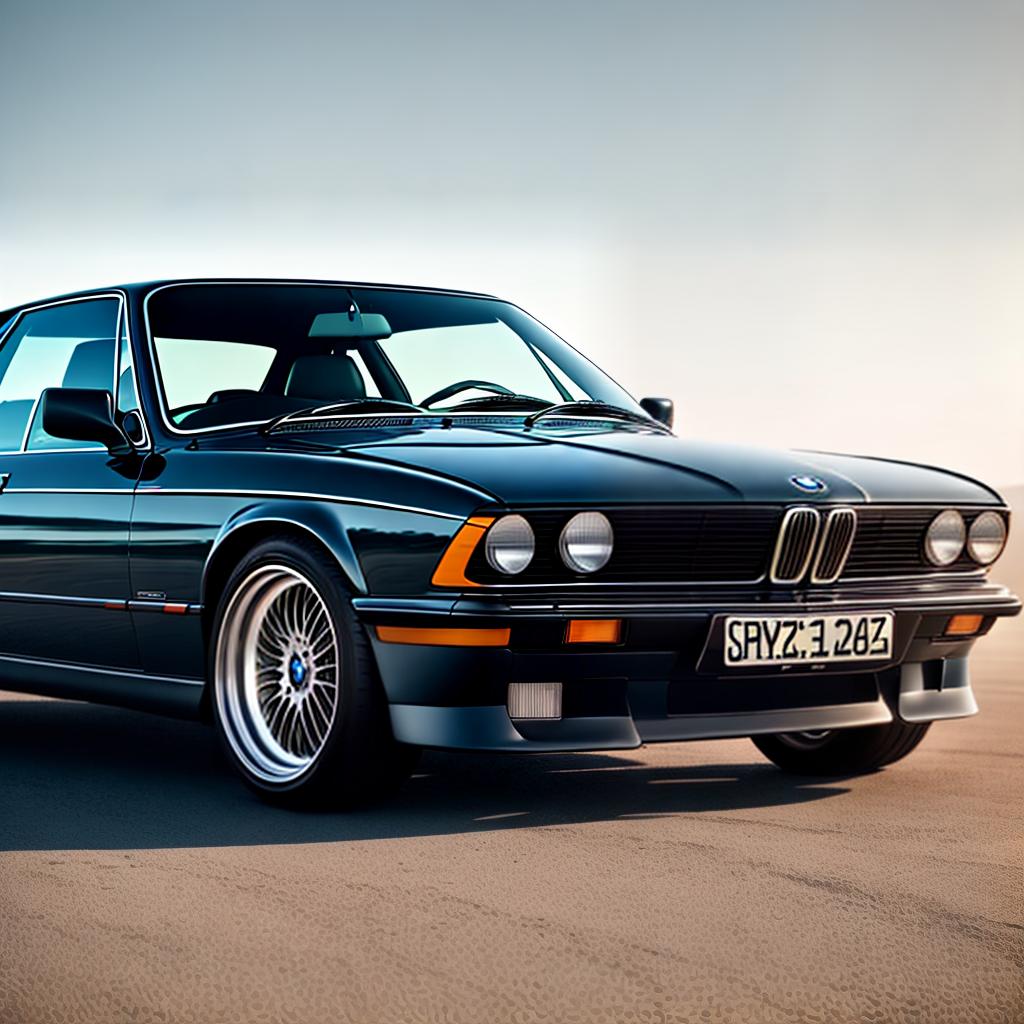  Bmw e 28 hyperrealistic, full body, detailed clothing, highly detailed, cinematic lighting, stunningly beautiful, intricate, sharp focus, f/1. 8, 85mm, (centered image composition), (professionally color graded), ((bright soft diffused light)), volumetric fog, trending on instagram, trending on tumblr, HDR 4K, 8K