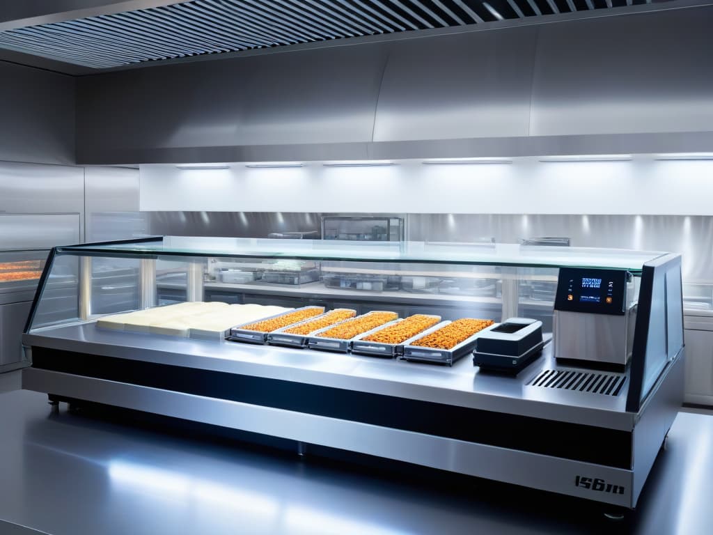  An ultrahighresolution image of a sleek, modern kitchen countertop showcasing a lineup of the topoftheline food processors for fine pastry making. The image features a professional setting with spotlights highlighting each processor, emphasizing their elegant design and advanced features. Each appliance is neatly organized, exuding a sense of precision and expertise, perfect for a highend kitchen environment. hyperrealistic, full body, detailed clothing, highly detailed, cinematic lighting, stunningly beautiful, intricate, sharp focus, f/1. 8, 85mm, (centered image composition), (professionally color graded), ((bright soft diffused light)), volumetric fog, trending on instagram, trending on tumblr, HDR 4K, 8K