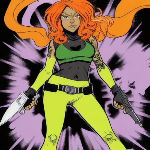  Henchmen: Roxy (Name: unknown) Birth place: (unknown) Age: Unknown Female Race: Mixed Member of The Order Physical characteristics: 5’9 210 Black star tattoo engulfing her left eye very hippy in the hips wear orange clothes hair long & wavy Powers: body creates it’s own toxics Weapons: high fructose pies, knifes, Knife expert,master of poisons, AR-14 blaster