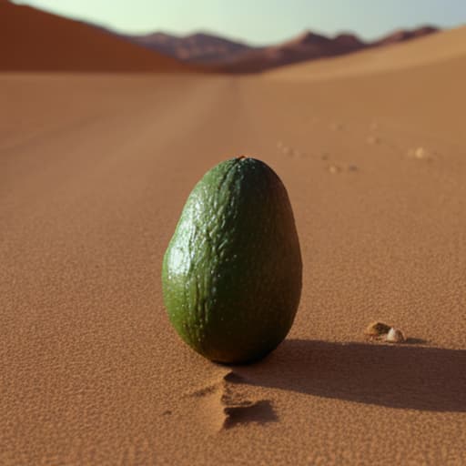  an avocado walking through the desert
