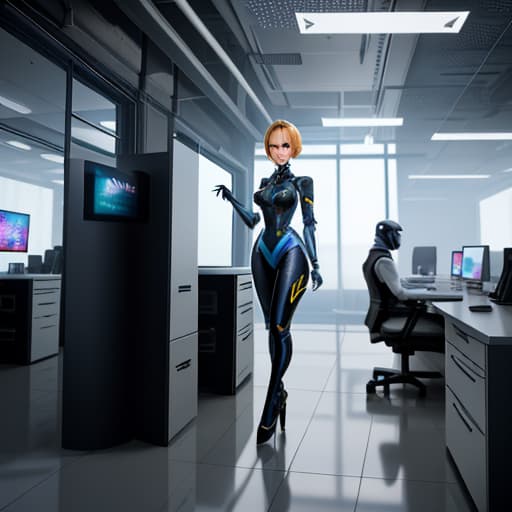  An AI android and a man working together in an office, 1998 video game pixelated style. hyperrealistic, full body, detailed clothing, highly detailed, cinematic lighting, stunningly beautiful, intricate, sharp focus, f/1. 8, 85mm, (centered image composition), (professionally color graded), ((bright soft diffused light)), volumetric fog, trending on instagram, trending on tumblr, HDR 4K, 8K