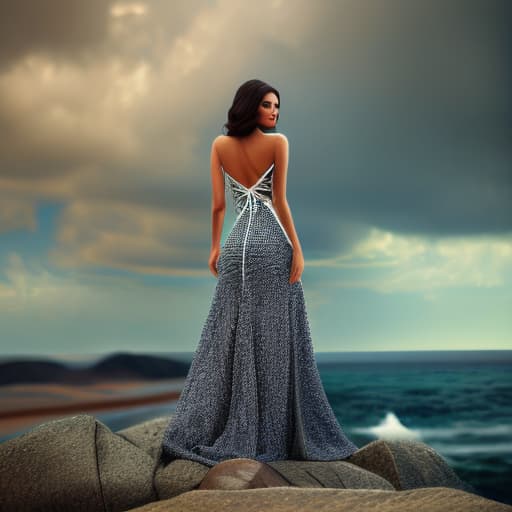 wa-vy style A woman standing on beach hyperrealistic, full body, detailed clothing, highly detailed, cinematic lighting, stunningly beautiful, intricate, sharp focus, f/1. 8, 85mm, (centered image composition), (professionally color graded), ((bright soft diffused light)), volumetric fog, trending on instagram, trending on tumblr, HDR 4K, 8K