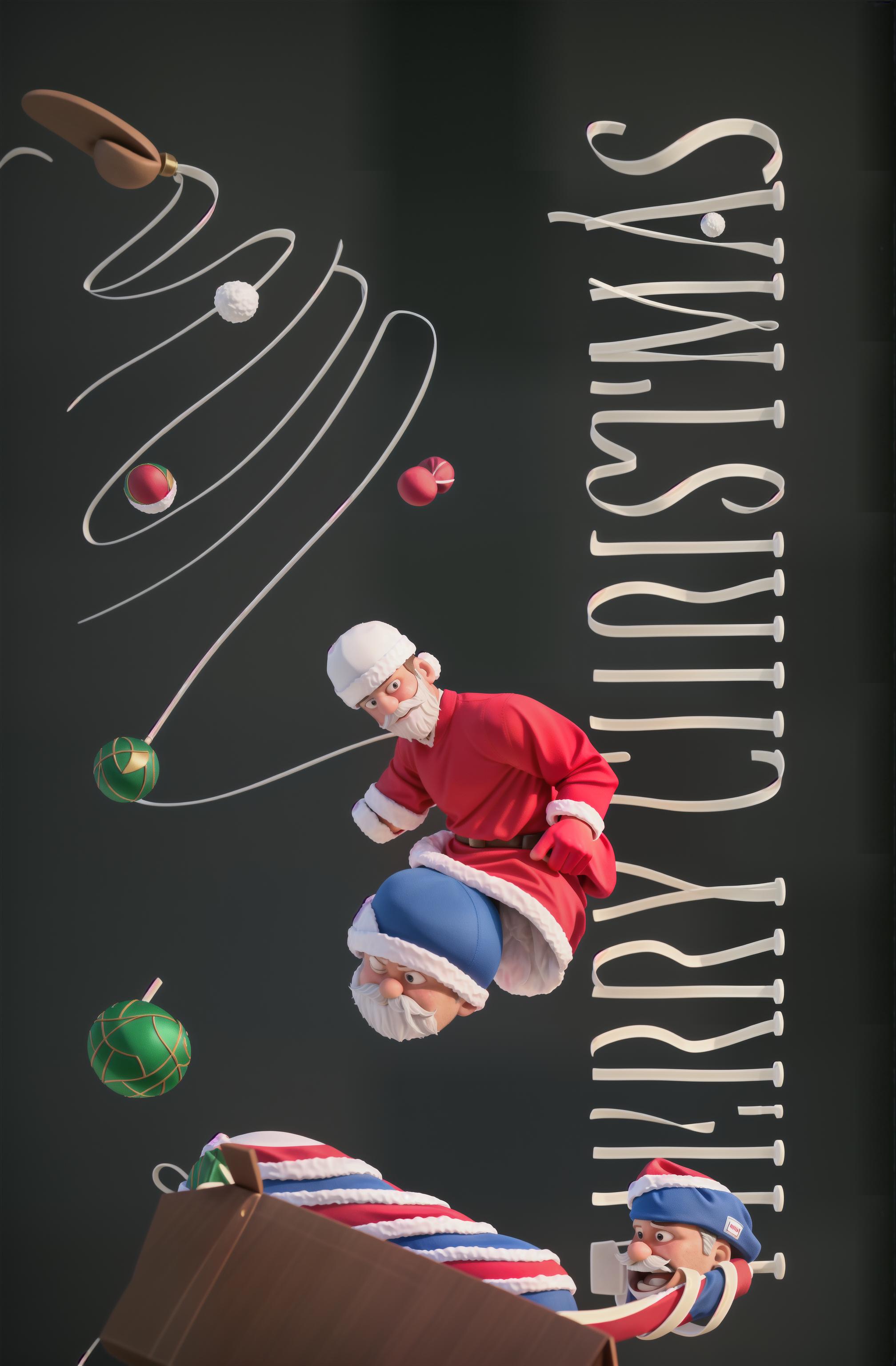  Masterpiece, best quality, sport, ice hockey, Christmas, hockey player, Christmas candy cane in hand, Santa hat on player's head, Santa hat, candy cane hit Christmas gift box