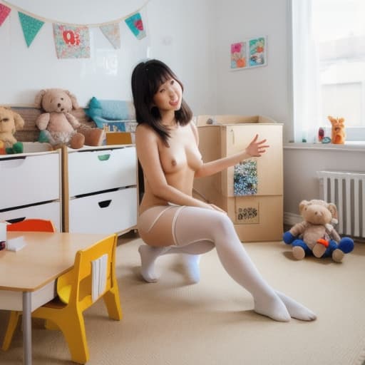  Prompt:japanese korean woman, naked, wearing pantyhose, in kindergarten room teaching hyperrealistic, full body, detailed clothing, highly detailed, cinematic lighting, stunningly beautiful, intricate, sharp focus, f/1. 8, 85mm, (centered image composition), (professionally color graded), ((bright soft diffused light)), volumetric fog, trending on instagram, trending on tumblr, HDR 4K, 8K