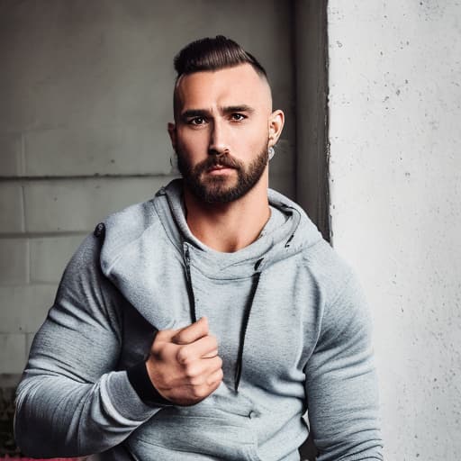 portrait+ style russian queer fitness model brunette very cute dilf dude face