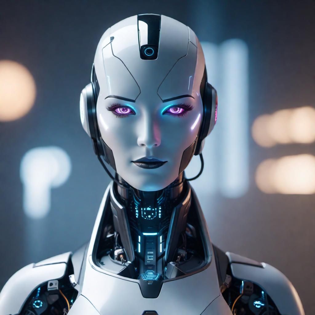  a friendly AI assistant visualized as a character with a modern and approachable design, incorporating elements that suggest technology, assistance, and intelligence. hyperrealistic, full body, detailed clothing, highly detailed, cinematic lighting, stunningly beautiful, intricate, sharp focus, f/1. 8, 85mm, (centered image composition), (professionally color graded), ((bright soft diffused light)), volumetric fog, trending on instagram, trending on tumblr, HDR 4K, 8K