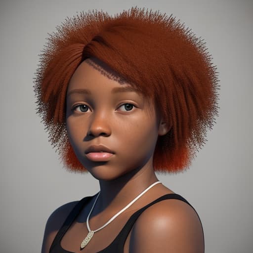  realistic, red haired black girl