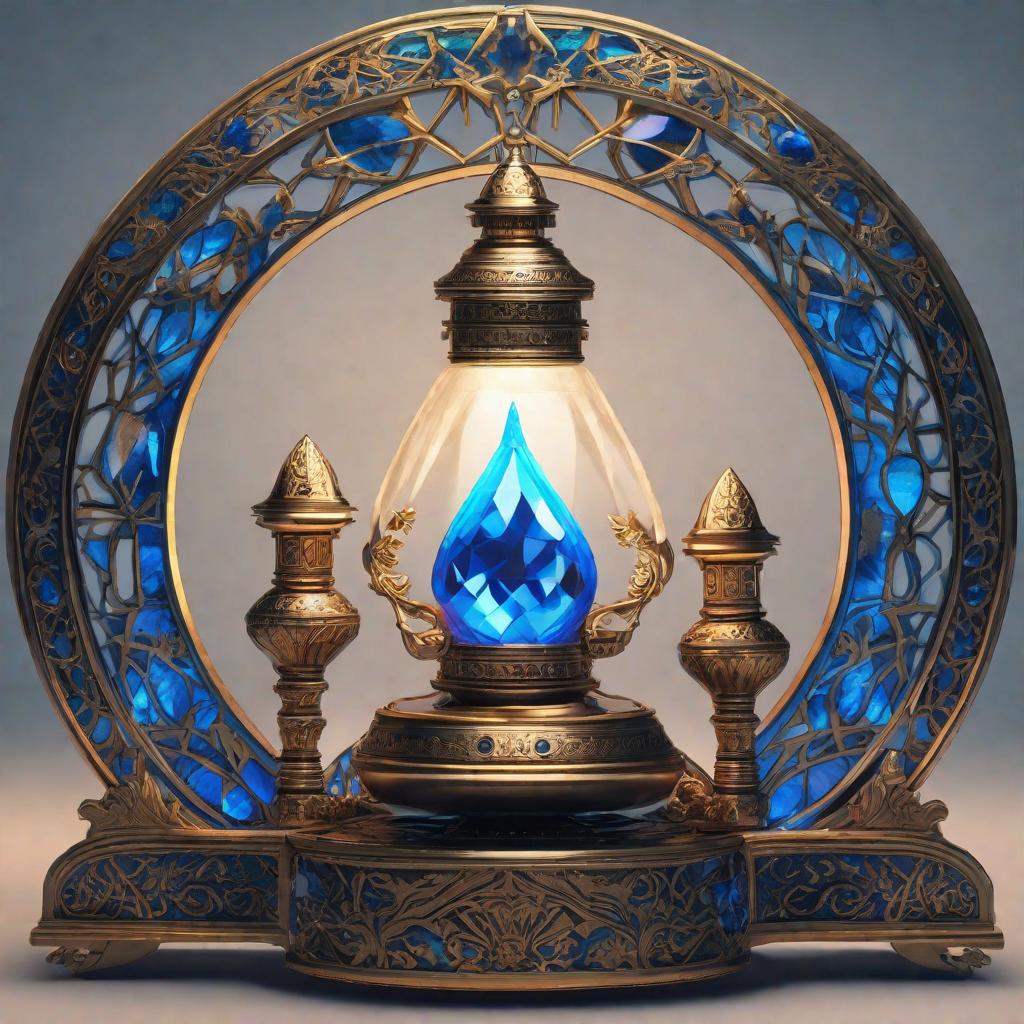  من تصميمي باستخدام موقع bing الوصف :The image depicts a magical scene with a genie's lamp as the central element. The lamp, intricately designed and decorated with a glowing blue gem, projects light from the lamp, forming the name “mostafa” in a bold, glowing font. The background is characterized by nature hyperrealistic, full body, detailed clothing, highly detailed, cinematic lighting, stunningly beautiful, intricate, sharp focus, f/1. 8, 85mm, (centered image composition), (professionally color graded), ((bright soft diffused light)), volumetric fog, trending on instagram, trending on tumblr, HDR 4K, 8K