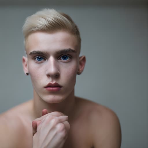 portrait+ style russian homosexual queer twink blonde very cute dude face