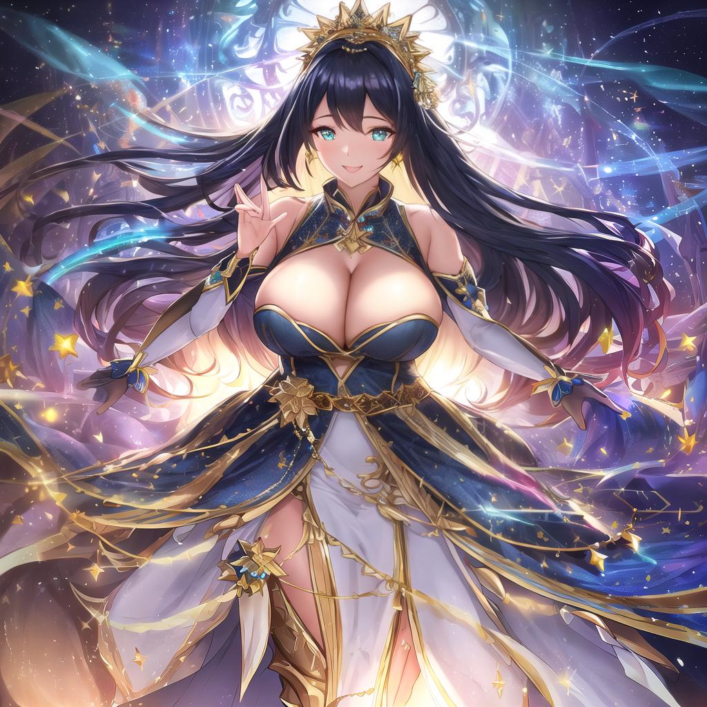  ((())), masterpiece, high quality, HDR, plump magical woman, age 25, chubby, , visible s, smiling face, colorful costume, glowing wand on her , magical pose, expression, exaggerated features, detailed background with stars, symmetry, hyper realistic, highly detailed, highly detailed clothing, beautiful, intricate, (visible full body), (professionally color graded), (centered image composition), (bright lighting),  hyperrealistic, full body, detailed clothing, highly detailed, cinematic lighting, stunningly beautiful, intricate, sharp focus, f/1. 8, 85mm, (centered image composition), (professionally color graded), ((bright soft diffused light)), volumetric fog, trending on instagram, trending on tumblr, HDR 4K, 8K