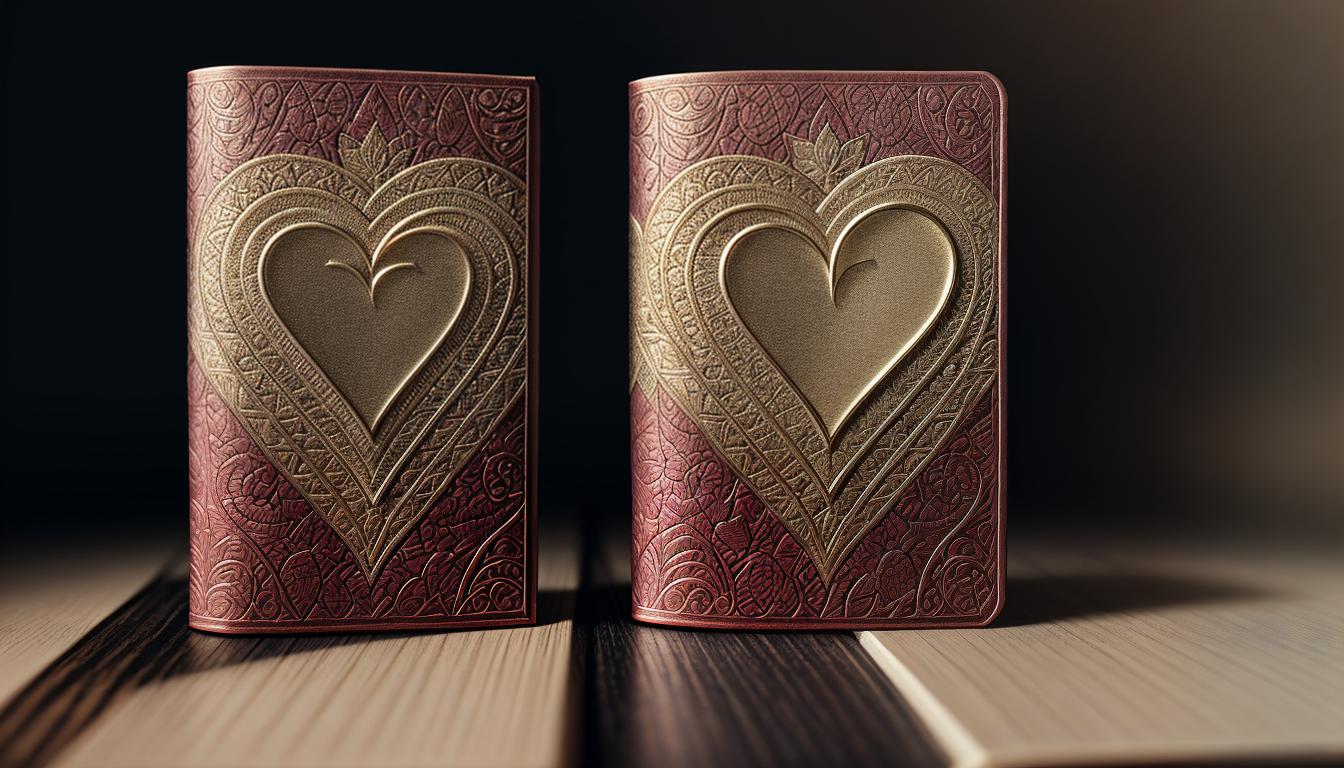  digital illustration, A balanced scale with one side holding a heart and the other side holding a book, heart detailed with veins and textures, book with intricate cover design, scales in gold, alignment with values and needs, looking at viewer, dynamic pose, (intricate details, masterpiece, best quality)